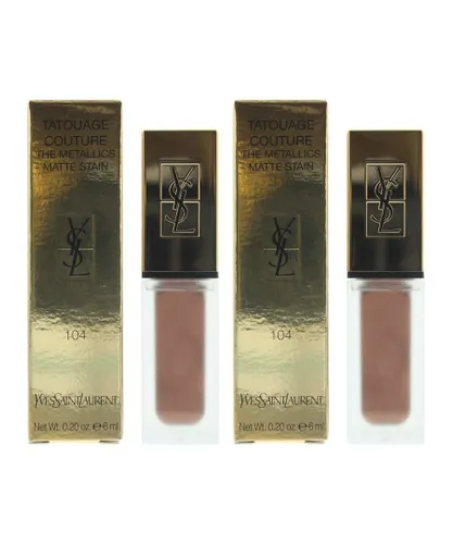Yves Saint Laurent Womens YSL Tatouage Couture The Metallics Matte Stain 6ml - Rose Gold Riot 104 x 2 - One Size