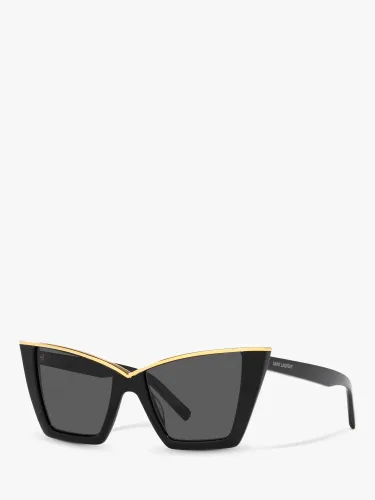 Yves Saint Laurent YS000435 Women's Cat Eye Sunglasses - Black/Gold - Female