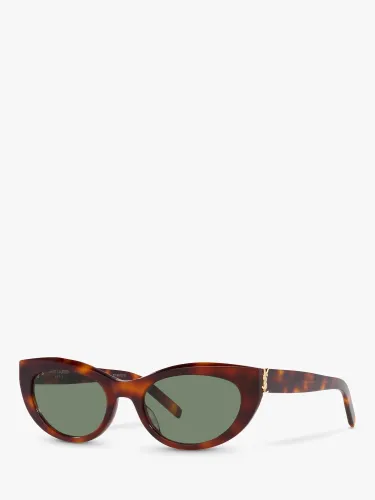 Yves Saint Laurent YS000461 Unisex Oval Sunglasses, Tortoise/Green - Tortoise/Green - Male