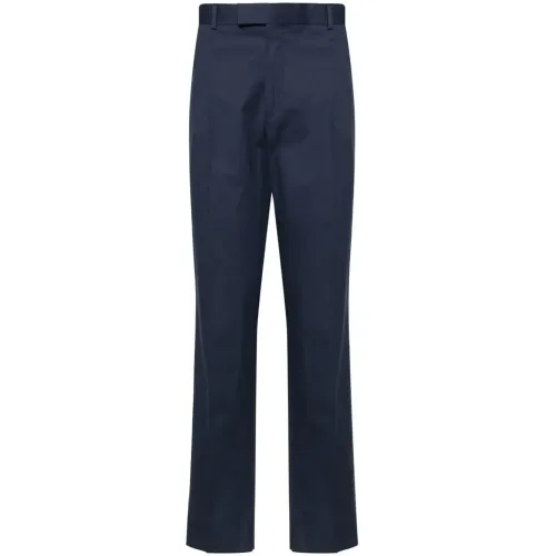 Z Zegna , Blue Trousers with Concealed Closure ,Blue male, Sizes: