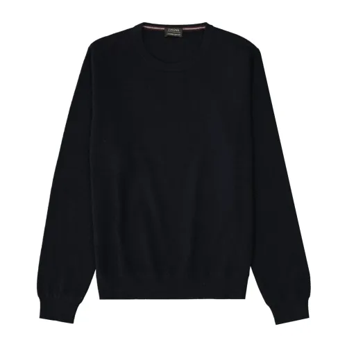 Z Zegna , Cozy Cashmere Sweater for Men ,Blue male, Sizes: