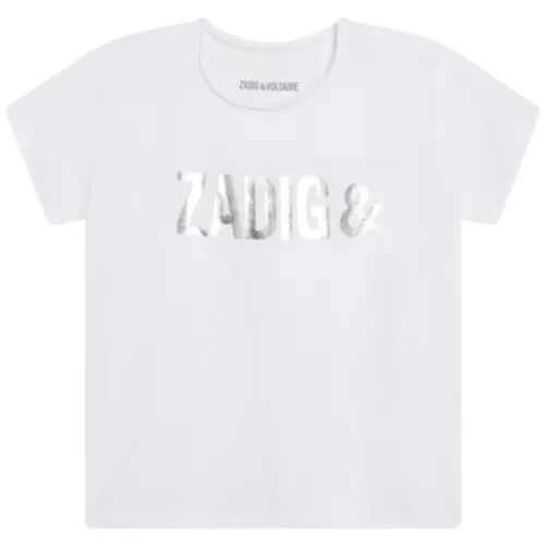 Zadig & Voltaire  X15370-10B  girls's Children's T shirt in White