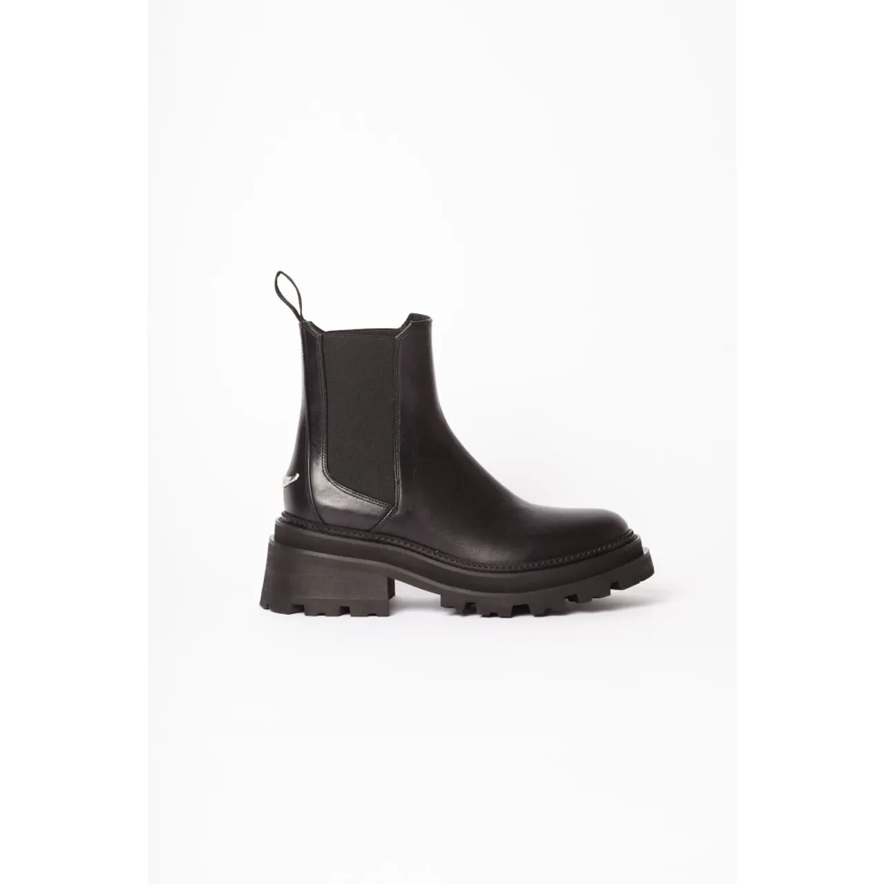 Zadig & Voltaire , Black Leather Platform Ankle Boots ,Black female, Sizes: