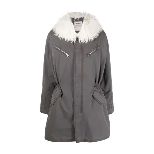 Zadig & Voltaire , Dark Grey Zip-Up Parka Coat ,Gray female, Sizes: