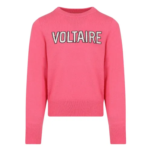 Zadig & Voltaire , Fuchsia Wool Blend Crewneck Sweater ,Pink unisex, Sizes: