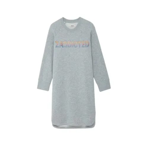 Zadig & Voltaire , Glitter Zaddicted Sweatshirt Dress ,Gray female, Sizes: