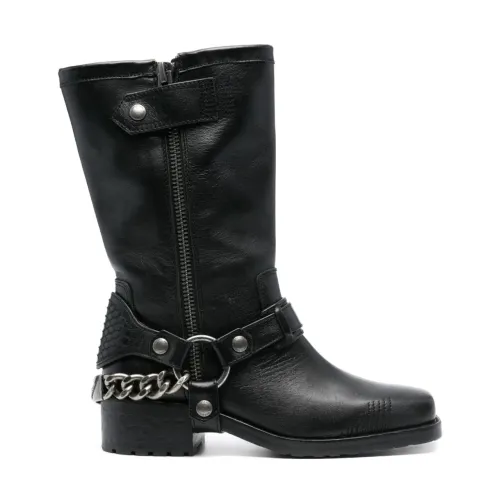 Zadig & Voltaire , Igata leather biker boots ,Black female, Sizes: