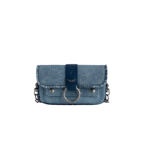 Zadig & Voltaire , Kate Wallet in Blue Denim ,Blue female, Sizes: ONE SIZE