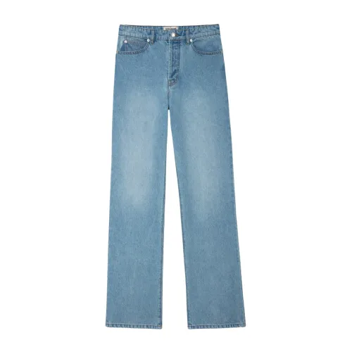 Zadig & Voltaire , Light Blue Flared Jeans with Visible Back Stitching and Metal Straps ,Blue female, Sizes: