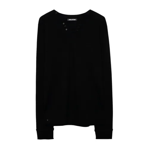 Zadig & Voltaire , Monastir Merino Wool Sweater ,Black male, Sizes: