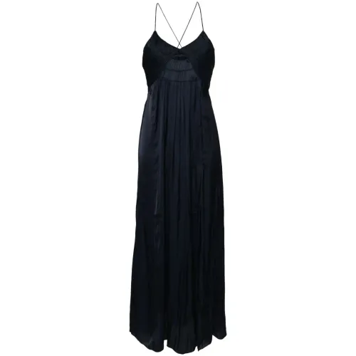 Zadig & Voltaire , Rayonne satin maxi dress ,Blue female, Sizes: