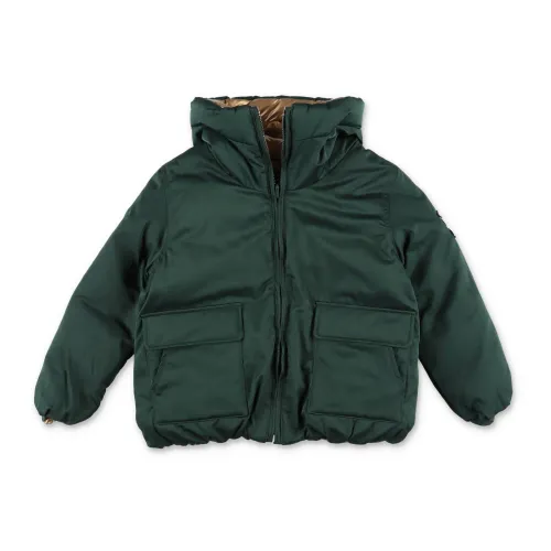 Zadig & Voltaire , Reversible Waterproof Hooded Girl Jacket ,Green male, Sizes:
