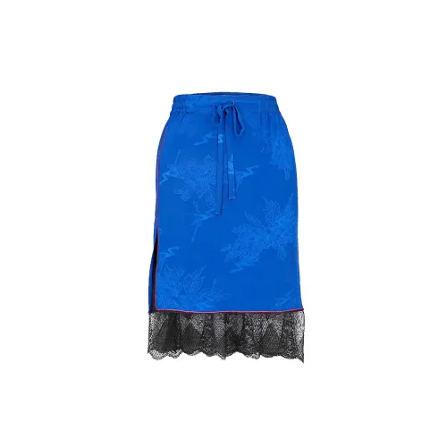 Zadig & Voltaire , Silk Jacquard Midi Skirt ,Blue female, Sizes: