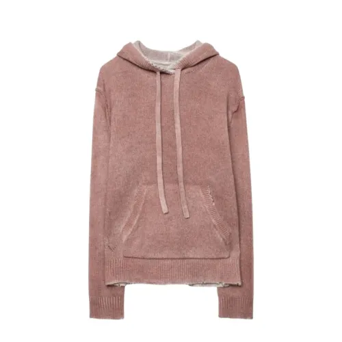 Zadig & Voltaire , Soft Powder Cashmere Hooded Sweatshirt ,Pink female, Sizes: