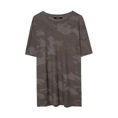 Zadig & Voltaire , Tommy Camouflage T-Shirt ,Green male, Sizes: