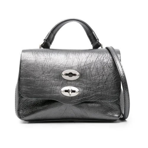 Zanellato , Black Grained Leather Bag ,Black female, Sizes: ONE SIZE