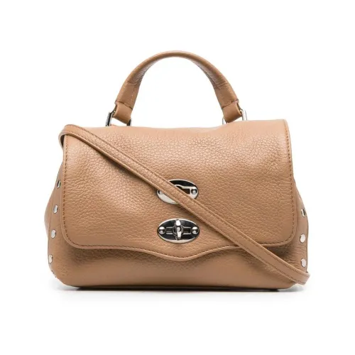Zanellato , Brown Grained Leather Tote Bag ,Brown female, Sizes: ONE SIZE