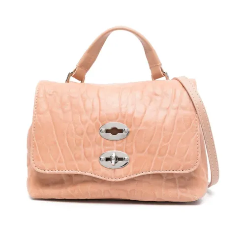 Zanellato , Crocodile Embossed Leather Bag ,Pink female, Sizes: ONE SIZE