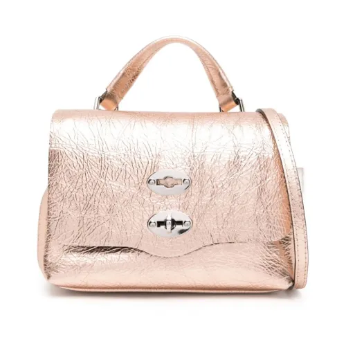Zanellato , Golden Metallic Effect Leather Bag ,Beige female, Sizes: ONE SIZE