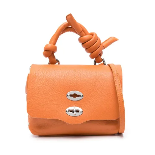 Zanellato , Orange Leather Grained Texture Bag ,Orange female, Sizes: ONE SIZE