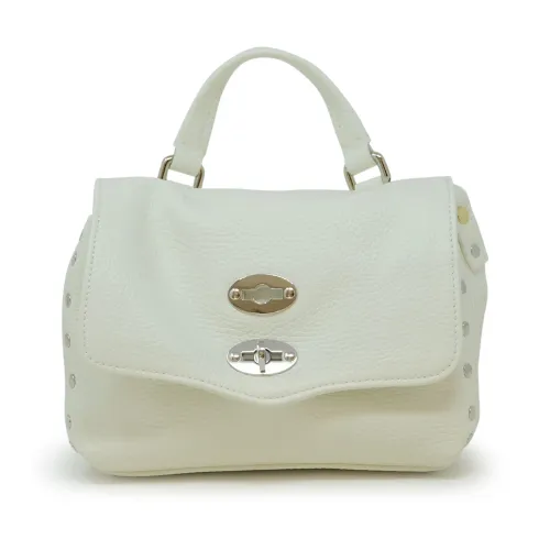Zanellato , White Leather Handbag Postina Daily ,Beige female, Sizes: ONE SIZE