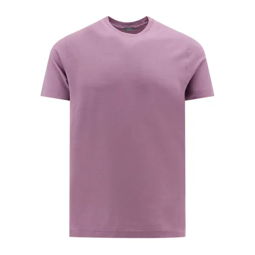 Zanone , Basic Cotton T-Shirt ,Purple male, Sizes: