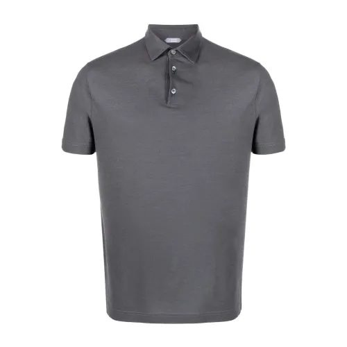 Zanone , cotton polo shirt ,Gray male, Sizes: