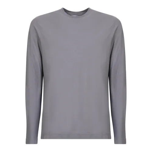 Zanone , Grey Ice Cotton T-shirt ,Gray male, Sizes: