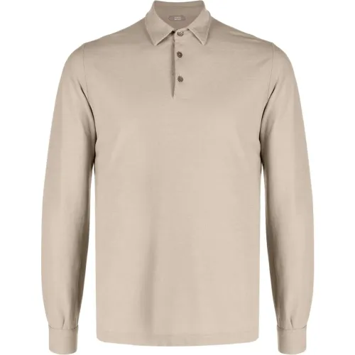 Zanone , IceCotton Polo Shirt ,Beige male, Sizes: