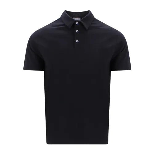 Zanone , Men Clothing T-Shirts Polos Black Ss23 ,Black male, Sizes: