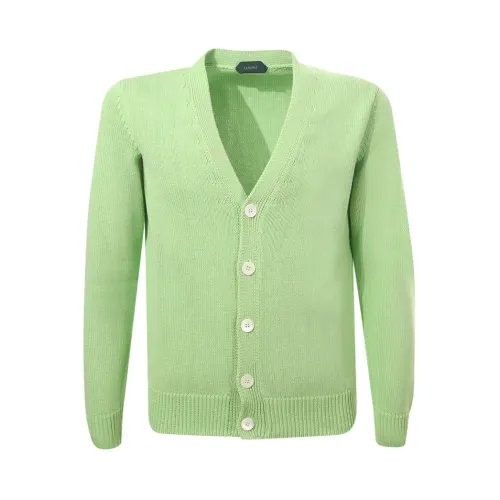 Zanone , Zanone Sweaters ,Green male, Sizes: