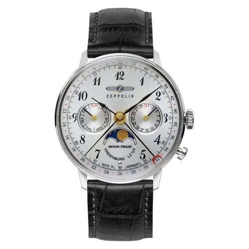 Zeppelin Unisex Chronograph Quartz Watch with Leather Strap