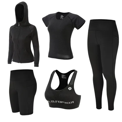 ZETIY Women's 5pcs Yoga Suit Sweatsuit Women's Activewear