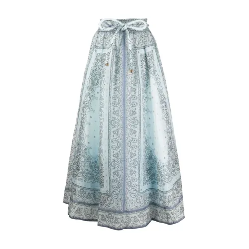 Zimmermann , 9095Smat Midi Skirts ,Blue female, Sizes: