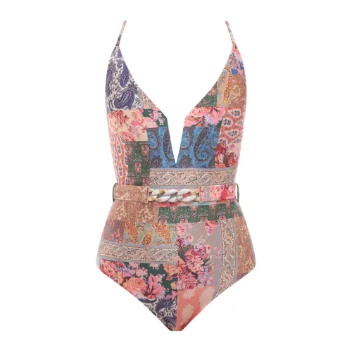 Zimmermann , Bohemian Patch Paisley One-Piece Swimsuit ,Multicolor female, Sizes: