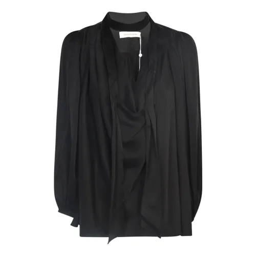 Zimmermann , Elegant Black Silk Blouse ,Black female, Sizes:
