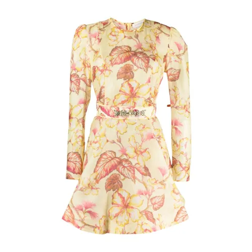 Zimmermann , Floral Multicolored Dress with Crystal Details ,Multicolor female, Sizes: