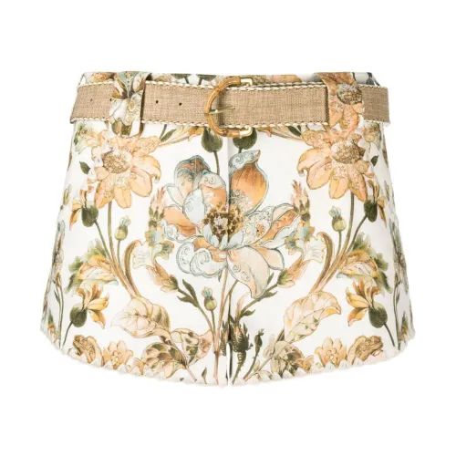 Zimmermann , Floral Print Shorts ,White female, Sizes: