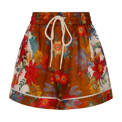 Zimmermann , Floral Print Silk Shorts ,Multicolor female, Sizes: