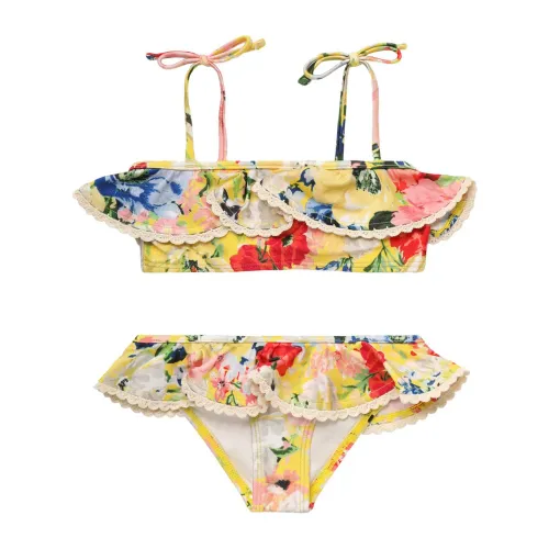 Zimmermann , Floral Yellow Bikini Set with Crochet Edges ,Multicolor female, Sizes: