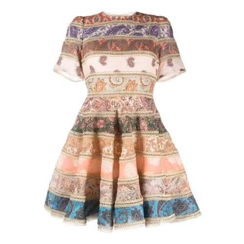 Zimmermann , Multicolour Graphic Print Mini Dress ,Multicolor female, Sizes: