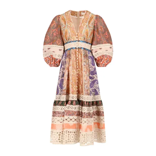 Zimmermann , MultiColour Midi Dress ,Multicolor female, Sizes:
