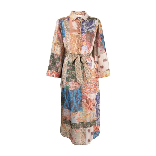 Zimmermann , Patchwork Paisley Silk Shirtdress ,Multicolor female, Sizes: