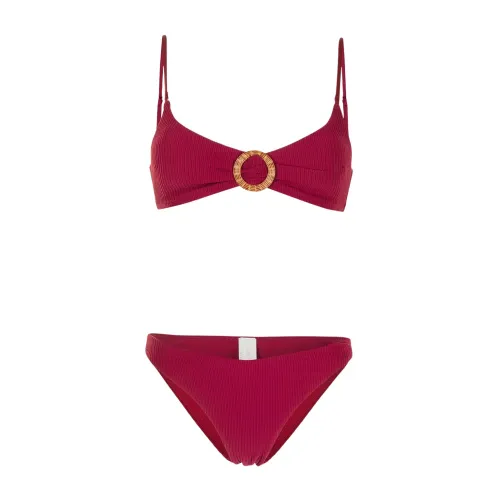 Zimmermann , Ruby Rib Bikini Swimsuit ,Red female, Sizes: