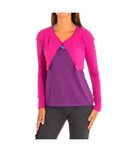 Zumba Womens Long sleeve cardigan Z1T00338 - Pink Cotton