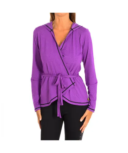 Zumba Womenss long-sleeved hooded sports jacket Z1T00503 - Lilac Nylon