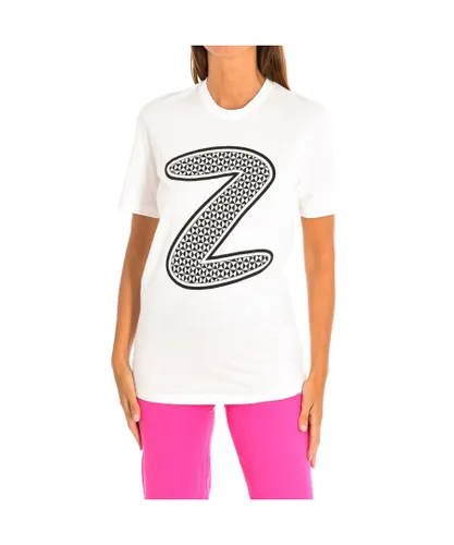 Zumba Womenss short-sleeved round neck sports T-shirt Z2T00164 - White Cotton
