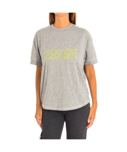Zumba Womenss sports t-shirt with sleeves Z2T00106 - Grey Cotton