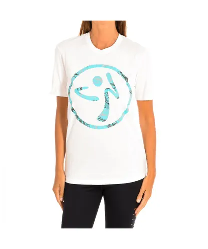 Zumba Womenss sports t-shirt with sleeves Z2T00169 - White Cotton